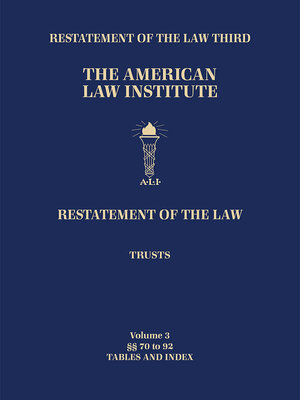 cover image of Restatement of the Law Third, Trusts